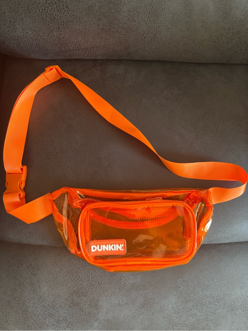 Dunkin Orange Clear Belt Bag